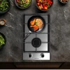 Imagen 7 Placa de gas de 2 fuegos en acero inoxidable con mandos frontales y quemadores de alta eficiencia. Diseño compacto y resistente para cocinas funcionales.