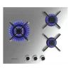 Imagen 2 Placa de gas Bolero Squad G 3400S Inox con 3 quemadores, incluyendo un potente quemador Triple Ring. Superficie de acero inoxidable y sistema de seguridad FFD.
