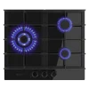 Imagen 2 Placa de gas Bolero Squad G 3400F Glass Black con 3 quemadores, superficie de cristal templado, parrillas de hierro fundido y sistema de seguridad Termopar.