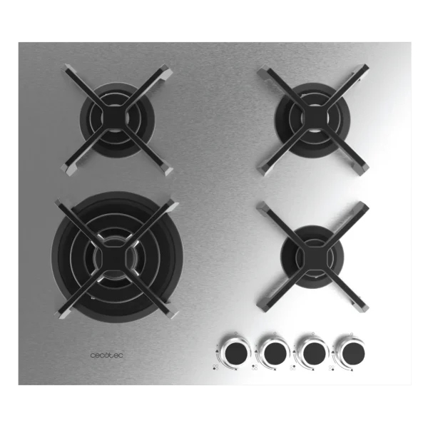 Imagen 3 Placa de gas Bolero Squad G 4400S Inox de Cecotec con 4 quemadores, superficie de acero inoxidable, mandos mecánicos y sistema de seguridad termopar.