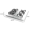 Imagen 4 Placa de gas Bolero Squad G 4400S Inox de Cecotec con 4 quemadores, superficie de acero inoxidable, mandos mecánicos y sistema de seguridad termopar.