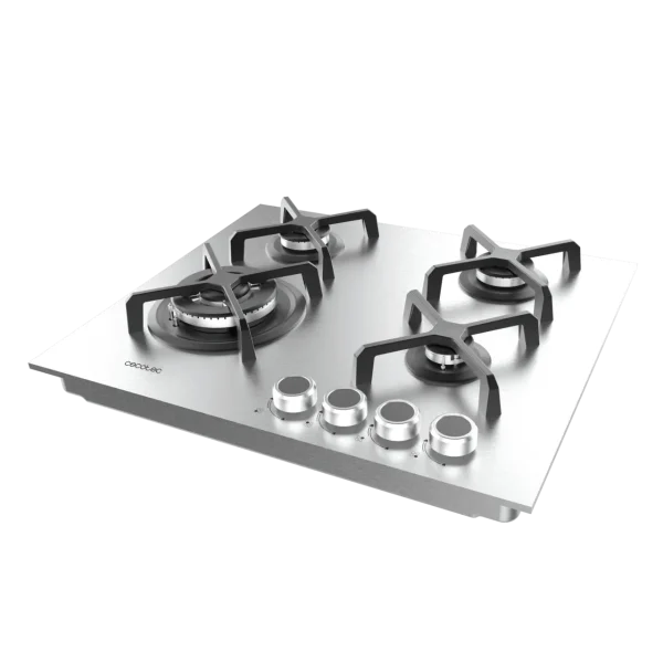 Imagen 5 Placa de gas Bolero Squad G 4400S Inox de Cecotec con 4 quemadores, superficie de acero inoxidable, mandos mecánicos y sistema de seguridad termopar.