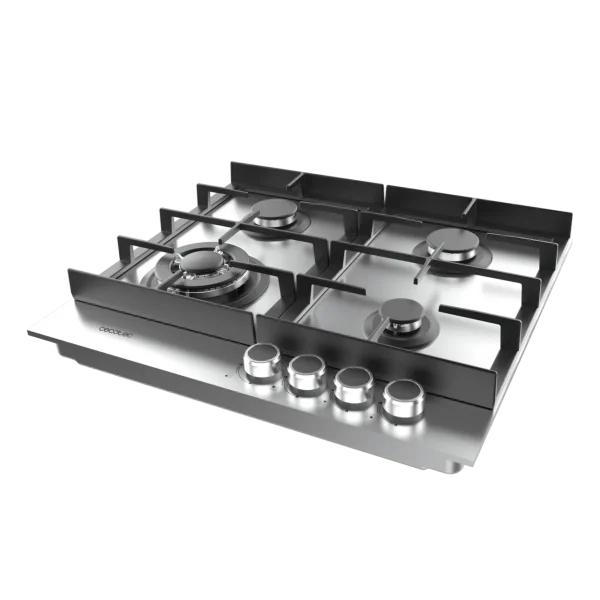 Imagen 5 Placa de gas Bolero Squad G 4400F Inox de 4 fuegos con acabado en acero inoxidable, parrillas de hierro fundido, autoencendido y sistema de seguridad FFD.