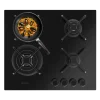 Placa de gas Cecotec Bolero Squad G 4400S Nano Glass con cuatro quemadores y superficie de cristal templado negro