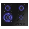 Imagen 2 Placa de gas de cristal templado negro con 4 quemadores, rejillas de hierro fundido y sistema de seguridad. Potencia y diseño para tu cocina moderna.