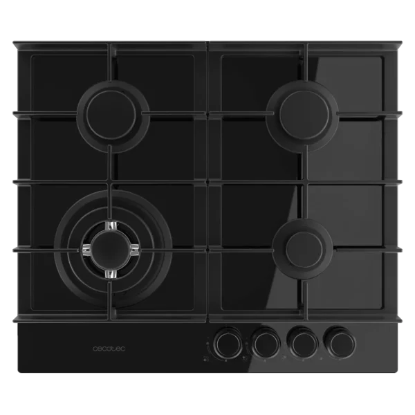 Imagen 3 Placa de gas Bolero Squad G 4400F Glass Black con 4 fuegos, superficie de cristal templado, autoencendido y sistema de seguridad FFD para una cocina eficiente.