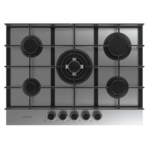 Imagen 3 Placa de gas Bolero Squad G 5400F Inox de Cecotec con 4 quemadores, superficie de acero inoxidable y sistema de seguridad FlameOut para una cocción eficiente.