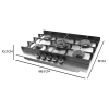 Imagen 4 Placa de gas Bolero Squad G 5400F Inox de Cecotec con 4 quemadores, superficie de acero inoxidable y sistema de seguridad FlameOut para una cocción eficiente.
