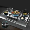 Imagen 8 Placa de gas Bolero Squad G 5400F Inox de Cecotec con 4 quemadores, superficie de acero inoxidable y sistema de seguridad FlameOut para una cocción eficiente.
