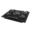 Imagen 5 Placa de gas Bolero Squad G 5400S Nano Glass con 5 quemadores, superficie de cristal templado negro, parrillas de hierro fundido y sistema de seguridad termopar.