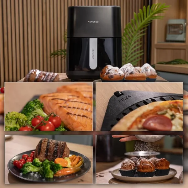 Imagen 8 Freidora de aire Cecofry&Grill Duoheat 4000 de 4 L y 1900 W. Tecnología de doble resistencia para un dorado perfecto y función grill en un diseño compacto.
