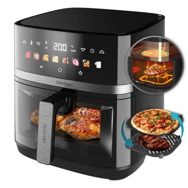 Freidora de aire Cecofry&Grill Duoheat 8000 de 8 litros color negro con pantalla táctil
