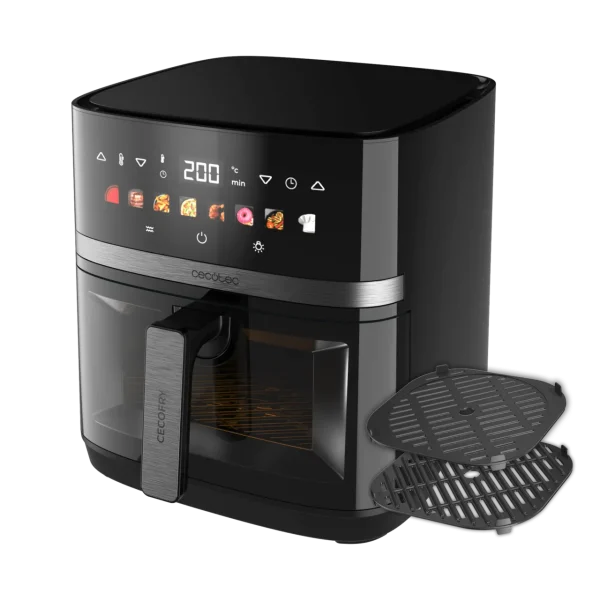 Imagen 3 Freidora de aire de 8L y 2200W con tecnología DuoHeat. Doble resistencia para un dorado perfecto y sabor a parrilla en tus recetas saludables sin aceite.