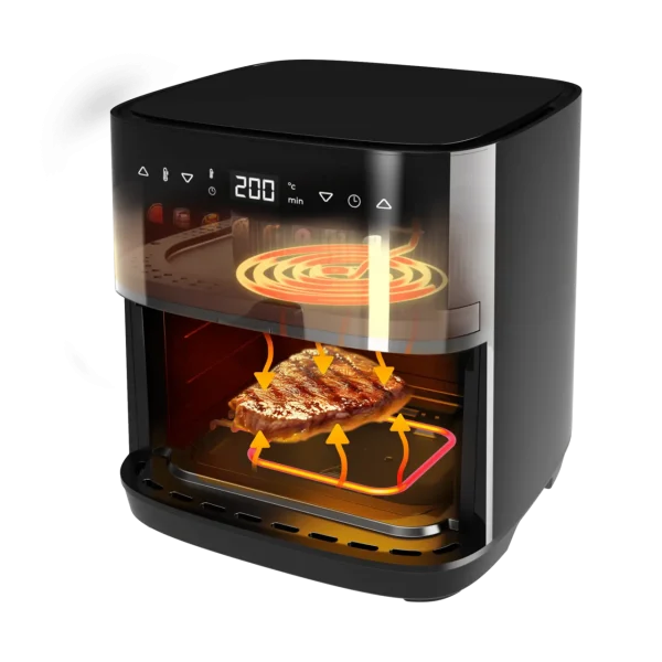 Imagen 5 Freidora de aire de 8L y 2200W con tecnología DuoHeat. Doble resistencia para un dorado perfecto y sabor a parrilla en tus recetas saludables sin aceite.