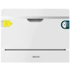 Lavavajillas semi-integrable compacto Bolero Aguazero 2500 S-BI White Glass de 6 servicios con panel táctil y acabado en cristal