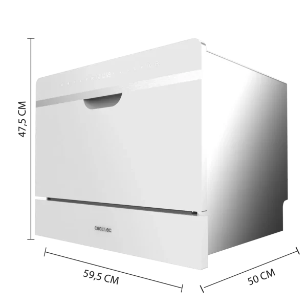 Imagen 4 Lavavajillas semi-integrable Bolero Aguazero 2500 S-BI White Glass de 6 servicios. Eficiencia clase D, 5 programas y panel Touch Control para un lavado eficiente.