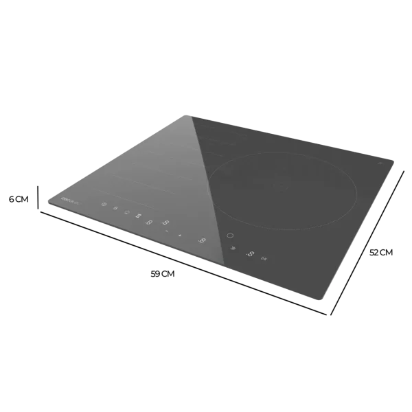 Imagen 3 Placa de inducción Cecotec Bolero Squad I 3600 FullFlex Grey de 7400W. Dispone de zona Flex, zona extra grande, control táctil invisible y elegante acabado gris.