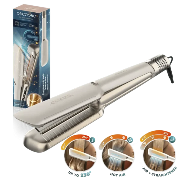 Plancha de pelo RitualCare Air Lisse Champagne con tecnología de aire y revestimiento de keratina y aceite de argán