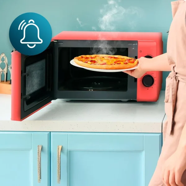 Imagen 7 Microondas mecánico Proclean 3110 Red con grill de Cecotec. Capacidad de 20 litros, 700W de potencia y tecnología 3DWave para un calentamiento uniforme.