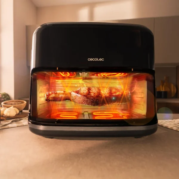 Imagen 8 Freidora de aire y horno de 26 litros con 2000 W. Integra cajetín de ahumado, función Grill y doble resistencia para cocciones envolventes y sabor a leña.