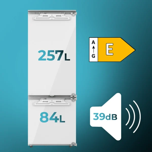Imagen 4 Frigorífico combi integrable Bolero CoolMarket Combi BI-D FLW 341 con 341 L, Full LED Wall y Total NoFrost. Eficiencia clase E y compresor Inverter silencioso.