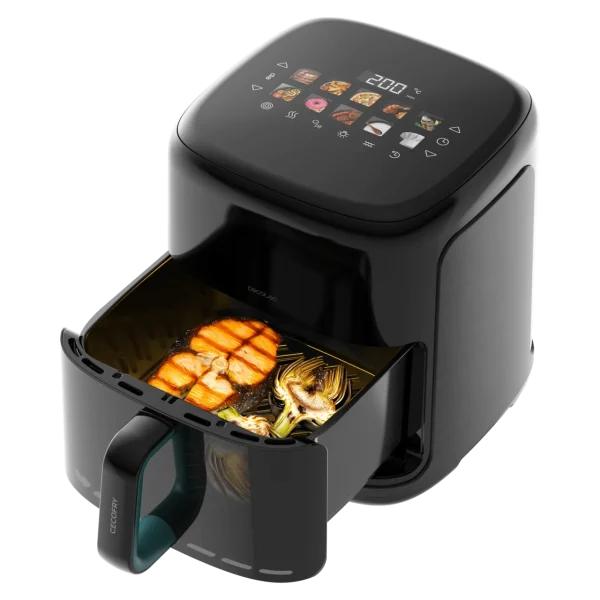Imagen 4 Freidora de aire y parrilla de 6,5 L con 2000 W y ahumador. Tecnología Advanced Hot Air, sonda térmica y resistencias superior e inferior para un sellado perfecto.