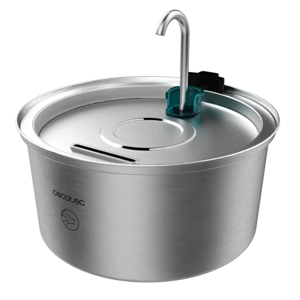 Imagen 2 Fuente automática para mascotas Pumba 3200 Refresh Inox de Cecotec. Capacidad de 3,2 litros, acero inoxidable y diseño de cascada para agua siempre fresca.
