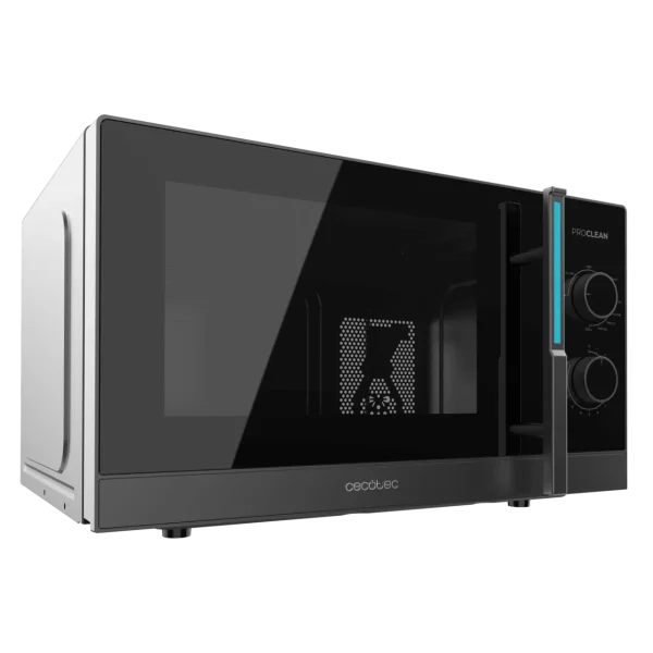 Imagen 3 Microondas mecánico Cecotec ProClean 4120 de 23 litros. Cuenta con 800 W de potencia, grill halógeno de 1000 W y revestimiento interior Ready2Clean.