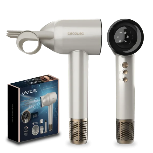 Imagen 2 Secador Cecotec DryGlam Waves Champagne con motor Brushless de 110000 RPM, 1600 W y tecnología Coanda. Resultados profesionales con plasma y control de calor.