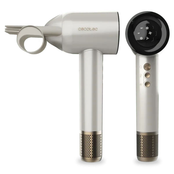 Imagen 5 Secador Cecotec DryGlam Waves Champagne con motor Brushless de 110000 RPM, 1600 W y tecnología Coanda. Resultados profesionales con plasma y control de calor.