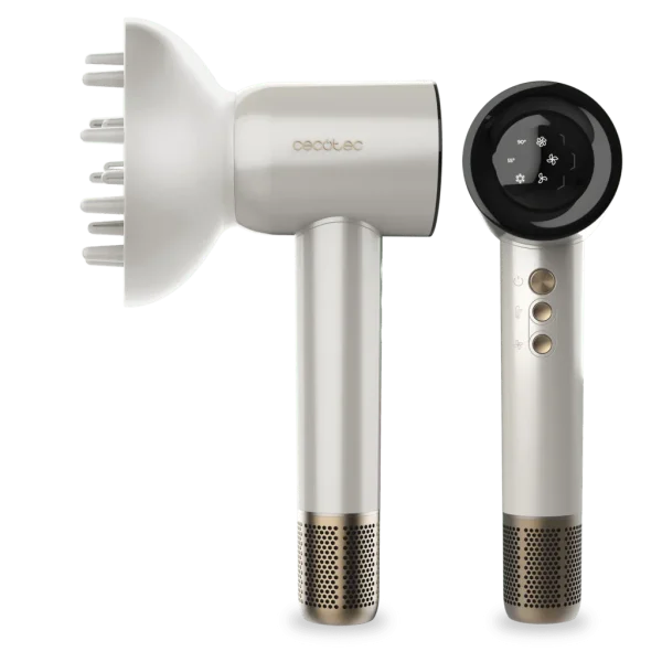 Imagen 6 Secador Cecotec DryGlam Waves Champagne con motor Brushless de 110000 RPM, 1600 W y tecnología Coanda. Resultados profesionales con plasma y control de calor.