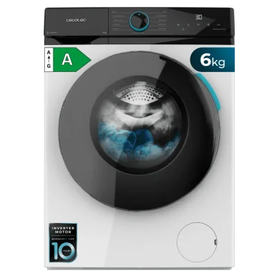Lavadora frontal Cecotec Bolero DressCode 6160 Inverter 6 kg blanca con panel LED