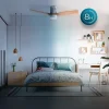 Imagen 7 Ventilador de techo de 52 pulgadas con motor DC de 40 W, 6 velocidades, mando a distancia, temporizador de 8h y función verano-invierno para climatización.
