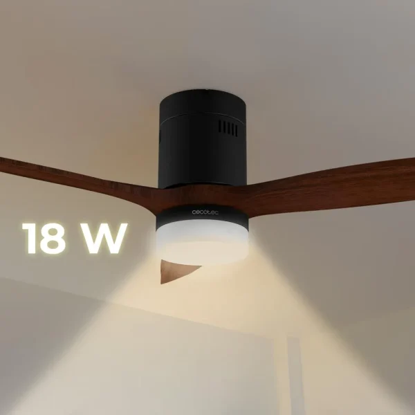 Imagen 6 Ventilador de techo EnergySilence Aero 5600 Classic Black de 52" con motor DC de 40 W. Silencioso, 6 velocidades, temporizador y función verano-invierno.
