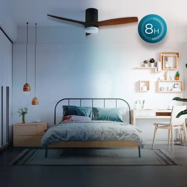 Imagen 7 Ventilador de techo EnergySilence Aero 5600 Classic Black de 52" con motor DC de 40 W. Silencioso, 6 velocidades, temporizador y función verano-invierno.