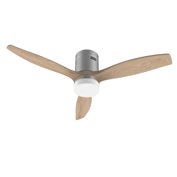 Imagen 2 Ventilador de techo de 52 pulgadas con motor DC de 40 W. Sistema EnergySilence, 3 aspas de madera natural, mando a distancia y función verano/invierno.