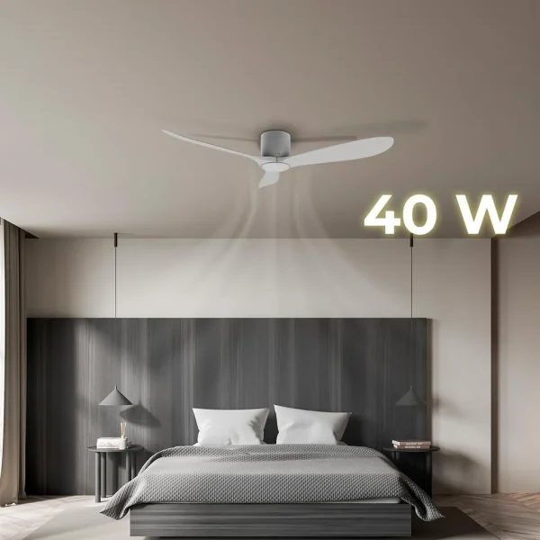 Imagen 4 Ventilador de techo 52” con motor DC de 40 W, luz LED, mando a distancia y función inversa. Silencioso y eficiente para una ventilación óptima.