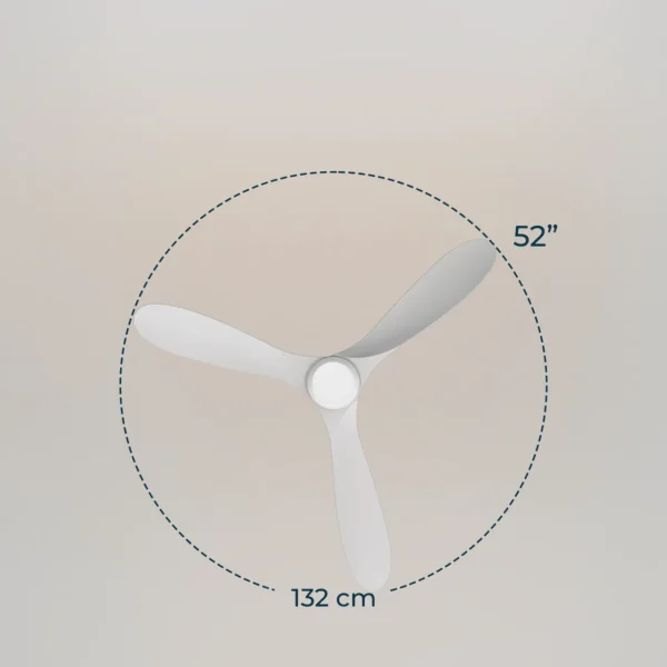 Imagen 5 Ventilador de techo 52” con motor DC de 40 W, luz LED, mando a distancia y función inversa. Silencioso y eficiente para una ventilación óptima.
