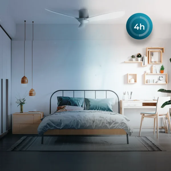 Imagen 7 Ventilador de techo 52” con motor DC de 40 W, luz LED, mando a distancia y función inversa. Silencioso y eficiente para una ventilación óptima.