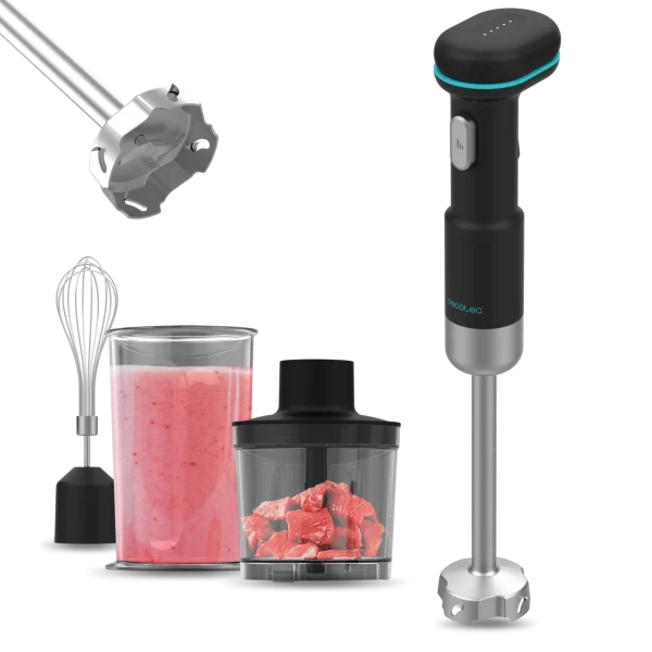 Batidora de mano inalámbrica Cecotec BlendGo Hand con cuerpo de acero inoxidable y batería recargable de larga duración