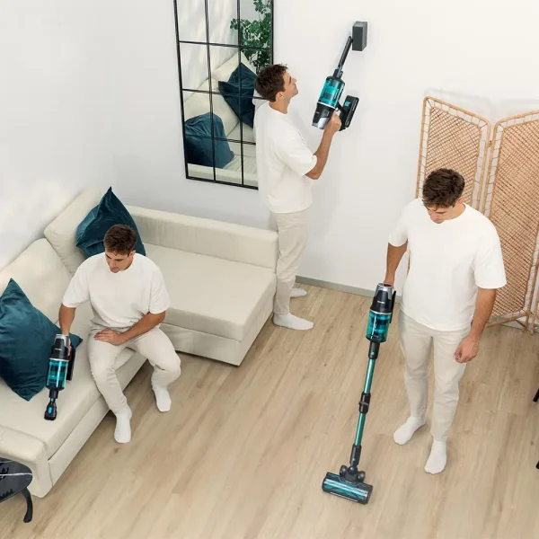 Imagen 7 Aspirador escoba Conga Rockstar 9500 Lunar Pet Flex Double Filter con 300 AW de potencia, cepillo Jaliscazo y tubo flexible para una limpieza total del hogar.