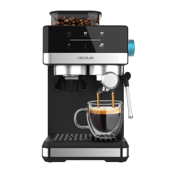 Cafetera espresso Cecotec Power Espresso 20 Grind con molinillo integrado y acabados en acero inoxidable