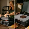Imagen 4 Parrilla eléctrica de 2000 W con tecnología Smokeless y sonda de temperatura PerfectCook. Ideal para smash burgers gracias a su diseño y potencia.