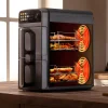 Imagen 6 Freidora de aire de 10 L con diseño vertical y cubetas superpuestas de 5 L. Potencia de 2400 W, control táctil y cocción saludable sin aceite.
