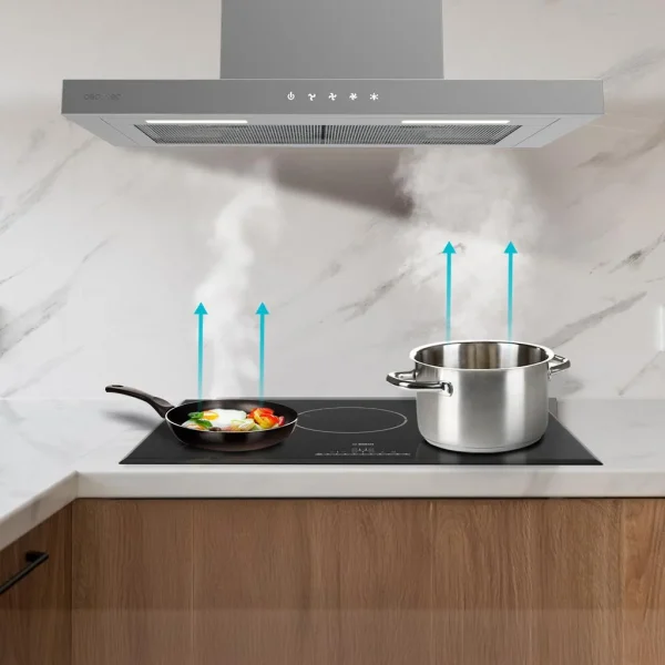 Imagen 8 Campana extractora Bolero Flux TT 604000 Inox A++ de 60 cm, succión de 393 m3/h, motor DC de bajo consumo y filtros de carbono incluidos. Máxima eficiencia energética.