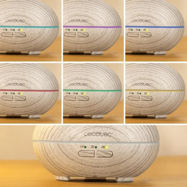 Imagen 7 Humidificador ultrasónico Pure Aroma 150 Yang White de Cecotec con función de aromaterapia, depósito de 150 ml, temporizador de 3 horas y 7 colores LED.