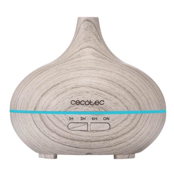 Humidificador ultrasónico Pure Aroma 300 Yang White de Cecotec con diseño de madera y luz LED ambiental