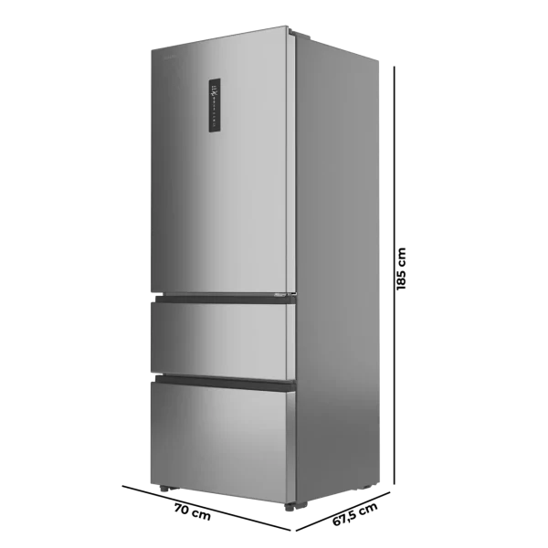 Imagen 4 Frigorífico French Door de 420L con tecnología NoFrost, compresor Inverter y función iónica ATT. Diseño Inox elegante con control táctil y eficiencia clase E.