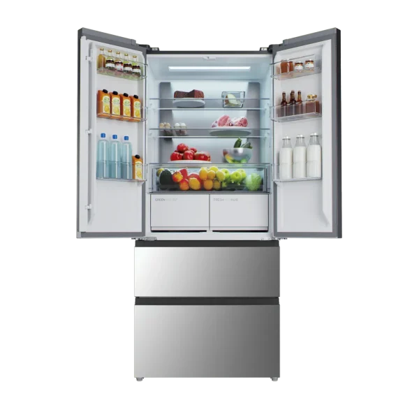 Imagen 3 Frigorífico Puerta Francesa Bolero CoolMarket F2D 458 SBI Inox E de 458L. Con Compresor Inverter, tecnología NoFrost, Esterilización Iónica y sistema MetalFlexCooling.