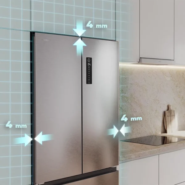 Imagen 8 Frigorífico Puerta Francesa Bolero CoolMarket F2D 458 SBI Inox E de 458L. Con Compresor Inverter, tecnología NoFrost, Esterilización Iónica y sistema MetalFlexCooling.